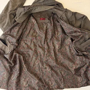 Patricks Cotacachi‎ Ecuador Brown Leather Hooded Field Jacket Paisley Lined thumbnail 16