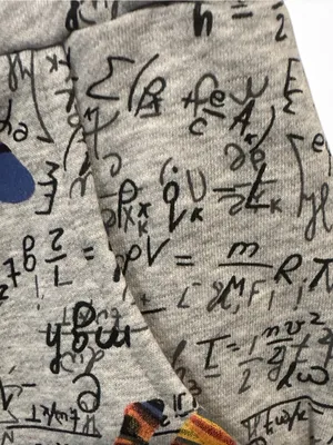 Med Easel Gray Joggers with Sock Monkeys & Math Equations thumbnail 5