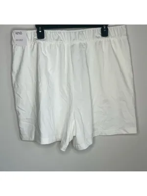 Nike NEW Women's Loose Fit High Rise White Jersey Plus Size Short Size 1X thumbnail 2