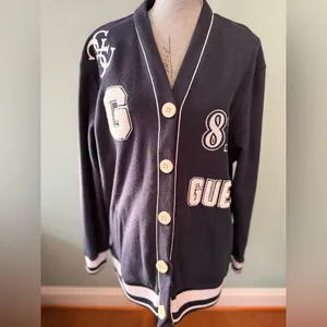 GUESS Blue Varsity Letter Cardigan Sweater thumbnail 2