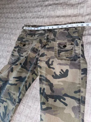 Duplex Y2k / 90s Style Olive Camouflage Bootcut Flare Jeans. Size 8 Petite thumbnail 11
