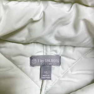 T‎ by Talbots Packable Puffer Jacket XL Mint Green Chevron Quilted Zip Up EUC thumbnail 2