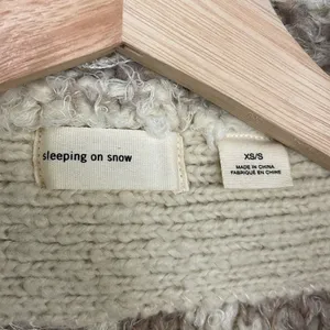 Sleeping On Snow Sweater Womens Beige Cardigan Open Asymmetrical Flowy XS thumbnail 12