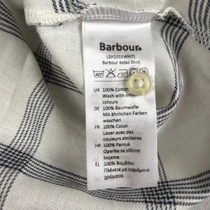 Barbour Summer Tartan Kelso Shirt Womens 12 Cloud/Blue Plaid Cotton British Prep thumbnail 13