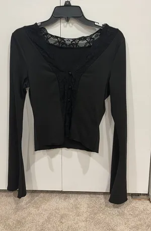 Long Sleeve Top Black Size M thumbnail 1