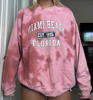 Miami Beach Crewneck Sweatshirt Pink Size XXL thumbnail 1