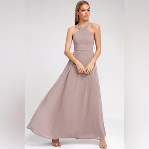 Lulus Air of Romance Maxi Dress in Taupe Size‎ Small thumbnail 12