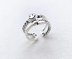 Smiley Face Silver Ring thumbnail 1