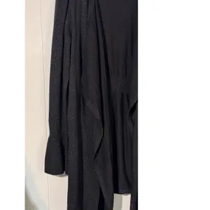 White House Black Market Cardigan L Black Sparkle Draped Bell Sleeve thumbnail 11