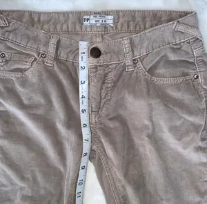 Free People Tan Skinny Corduroy Pants Sz 26 thumbnail 6