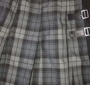 Hot Topic Black & Grey Plaid Buckle Asymmetrical Pleated Skirt size large thumbnail 5