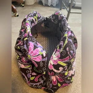 Vintage Vera Bradley Travel/Weekender Bag Floral Pink Brown Purple thumbnail 4