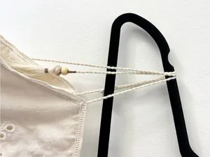 Zara Ivory Cropped Tank Top Floral Eyelets Tassel Beaded Straps Boho Hippie thumbnail 5