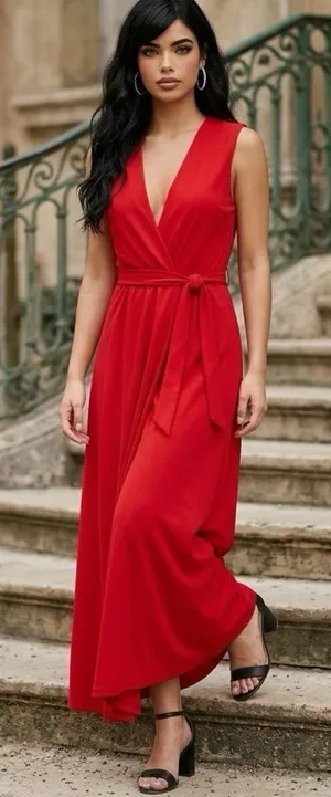 Vintage Ayes Unlimited Maxi Dress M/L True Wrap Gown Party Event Christmas thumbnail 1