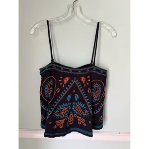 FREE PEOPLE FLIRT ALERT‎ TUBE TOP Black Turquoise Orange WOMEN'S Small thumbnail 2