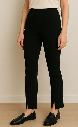 H&M Black Ankle-Length Women's Pants Slit Ankle Size 28 thumbnail 1