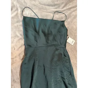 NWT Dessy Collection COWL-NECK CRISS‎ CROSS BACK SLIP DRESS EVERGREEN Size 10 R thumbnail 5