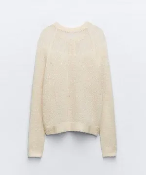 ZARA sweater cardigan jacket knitted button up boho thumbnail 3