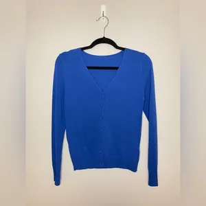 SHEIN Frenchy Solid Button Front Cardigan, Royal Blue, Size S, NWOT thumbnail 6