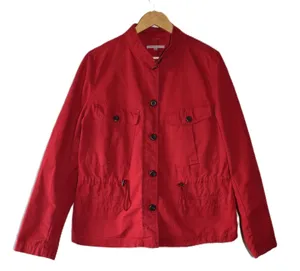 Gap Utility Jacket Womens Large Red Excellent Cotton Field Drawstring Waist thumbnail 1