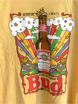 Junk Food Womens Shirt Tee Budweiser Distressed Short Sleeves Size Medium thumbnail 7