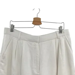 Abercrombie Sloane Tailored Shorts Linen Blend High Rise White Size 32‎ 14R thumbnail 2