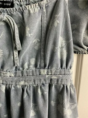 Blu Pepper Light Blue Floral Denim‎ Mini Dress thumbnail 5