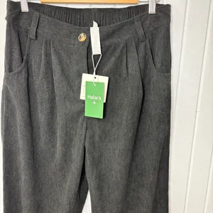 Halara High Waisted Zipper Pocket Classic Corduroy Casual Black Pants Size L‎ thumbnail 5