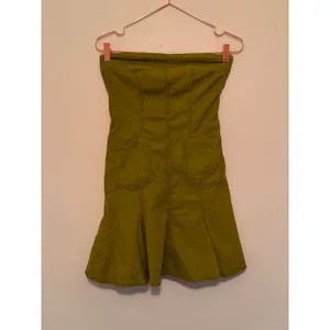 BDG Dress Women Small Olive Green Strapless Linen Blend Mini Fit & Flare‎ Tube thumbnail 3