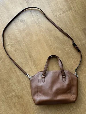 Coach Park Leather Mini Satchel, Saddle Brown Pebble Leather, Crossbody Strap thumbnail 2