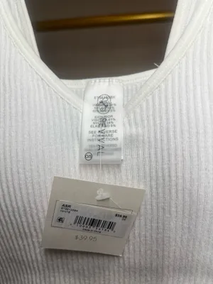 White ribbed tank top with built in bra #ribbed #builtintop thumbnail 2