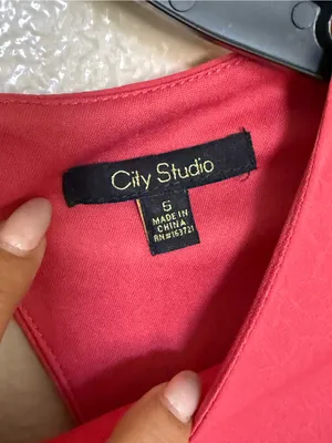 City Studio Womens S Pink Jacquard Puff Sleeve Open Back Tie A Line Dress thumbnail 4