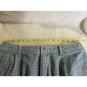 Vintage Liz wear Women’s Shorts 12 High Waisted Blue Gingham Pleated thumbnail 5