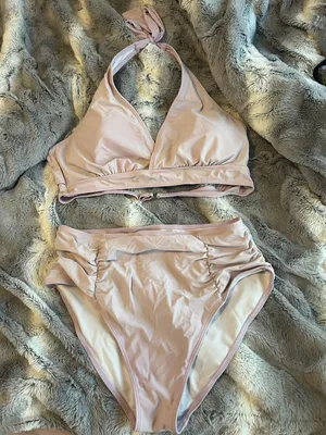 Light Purple Two Piece Swim Suit Size XL thumbnail 1