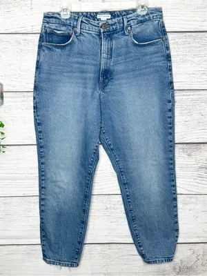 Good American Mid-Rise Cropped Straight Jeans - Blue thumbnail 15