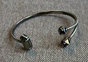 Kendra Scott Silver-Tone Open Cuff Bracelet with Dark Hematite Accents thumbnail 1