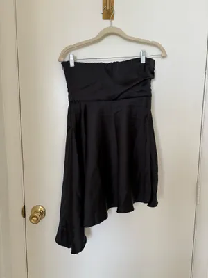 ZARA Black Satin Mini Dress strapless  thumbnail 4