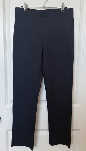 Quince Ultra Stretch Ponte Straight Leg Pants Medium Navy Classic Minimalist thumbnail 1
