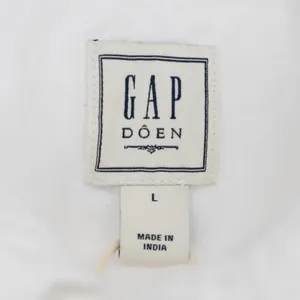 Gap x Doen Cotton Eyelet Lace Collared Button Down Blouse Shirt White Large thumbnail 2