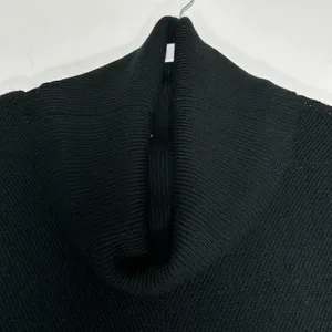 Lulus‎ Black Ribbed Cowl Neck Oversized Knit Sweater Dress Medium thumbnail 6