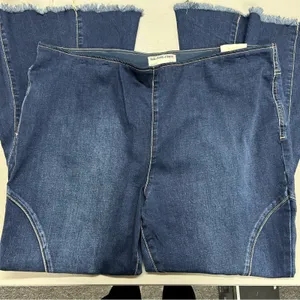 We The Free People Curvy Last Dance Low Rise Flare Pull On Jean Dark Blue 35 NWT thumbnail 6