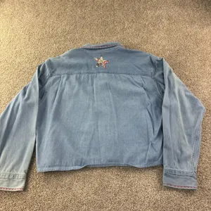 Ohio Bicentennial Denim Shirt Women L Blue Patchwork Americana Vintage Retro‎ thumbnail 10