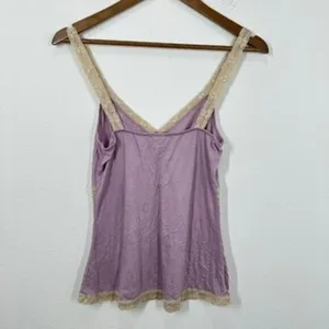 Maurices Y2K 90s Lace‎ Trimmed Purple V Neck Babydoll Camisole Cami Layering thumbnail 7