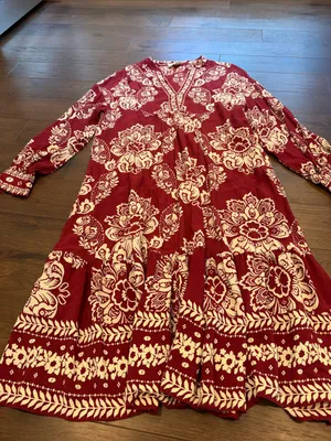 Sézane Boheme Midi Dress in Ornamental Print Size 38 - C11-644 thumbnail 8