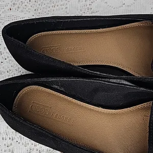 Asos Leonie suede point toe slip on black loafer ballet flats with silver 6 thumbnail 4