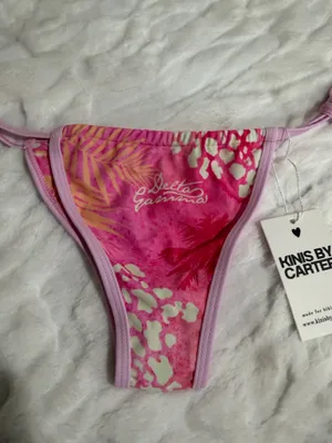 Kinis By Carter Tie Side Bikini Bottom Size Small . Pink thumbnail 5
