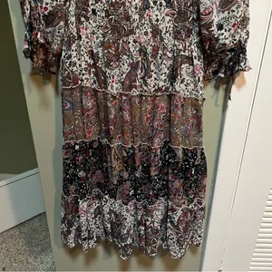 Figueroa & Flower Women's Size Large Midi Dress Boho Paisley Floral Off Shoulder thumbnail 10
