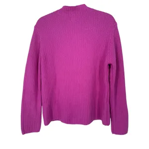 NWT J.Crew Womens Mock Neck Cotton Blend Sweater Fuschia Pink CP350 Size Large thumbnail 2