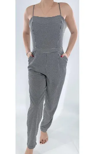 Forever 21 Black and White Check Checkered Plaid Jumpsuit Size Medium thumbnail 2