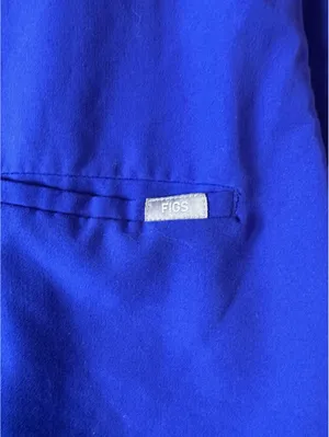 FIGS Women Scrub Set Small Casma Three-Pocket Top Kade Cargo Pants Blue thumbnail 4